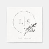 Serviette En Papier Mariage floral minimal et chic (Devant)