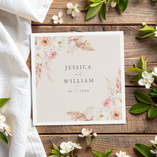 Serviette En Papier Mariage floral minimaliste Boho Fall