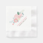 Serviette En Papier Mariage floral moderne (Devant)