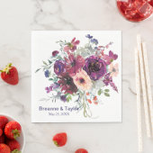 Serviette En Papier Mariage Floral moderne (En situation)