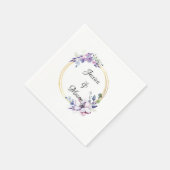 Serviette En Papier Mariage floral moderne personnalisé (Coin)
