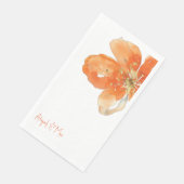 Serviette En Papier Mariage Floral Orange personnalisé (Coin)