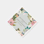 Serviette En Papier Mariage floral peint (Coin)