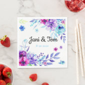 Serviette En Papier Mariage floral personnalisé (En situation)