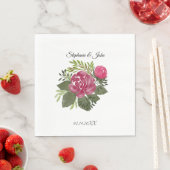 Serviette En Papier Mariage floral rose budget (En situation)