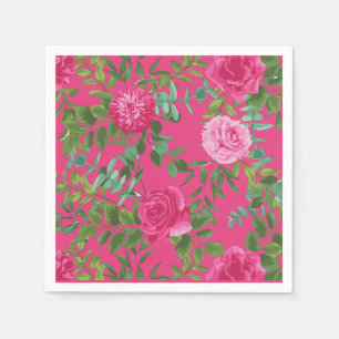 Serviette En Papier Mariage Floral Rose Clair