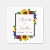 Serviette En Papier Mariage floral Rose de tournesol (Devant)