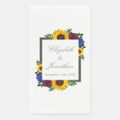 Serviette En Papier Mariage floral Rose de tournesol (Devant)