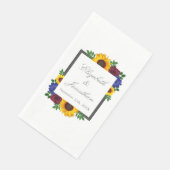 Serviette En Papier Mariage floral Rose de tournesol (Coin)