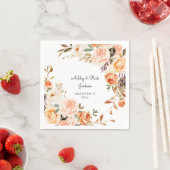 Serviette En Papier Mariage floral rose et rose pâle (En situation)