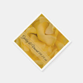 Serviette En Papier Mariage floral rose jaune (Coin)