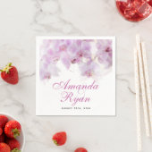 Serviette En Papier Mariage floral rose orchidée (En situation)