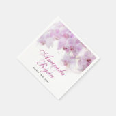 Serviette En Papier Mariage floral rose orchidée (Coin)