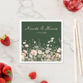 Serviette En Papier Mariage floral rose rose rose fleur sauvage (En situation)