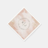 Serviette En Papier Mariage floral rose rustique (Coin)