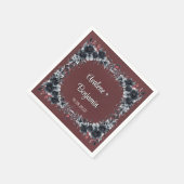 Serviette En Papier Mariage floral rouge gothique noir sang (Coin)