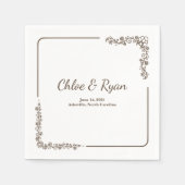 Serviette En Papier Mariage floral rustique (Devant)