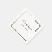 Serviette En Papier Mariage floral rustique (Coin)