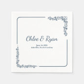 Serviette En Papier Mariage floral rustique (Devant)