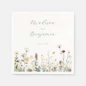 Serviette En Papier Mariage floral rustique (Devant)