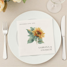 Mariage Floral Rustique au Tournesol à l'Aquarelle