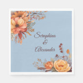 Serviette En Papier Mariage floral rustique de l'automne (Devant)