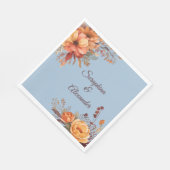 Serviette En Papier Mariage floral rustique de l'automne (Coin)