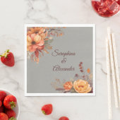 Serviette En Papier Mariage floral rustique de l'automne (En situation)