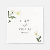 Serviette En Papier Mariage floral rustique de marguerite blanche (Devant)