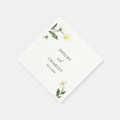 Serviette En Papier Mariage floral rustique de marguerite blanche (Coin)