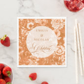 Serviette En Papier Mariage floral rustique en terre cuite (En situation)