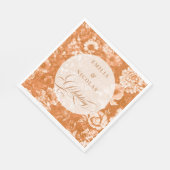 Serviette En Papier Mariage floral rustique en terre cuite (Coin)