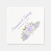 Serviette En Papier Mariage Floral Rustique Lavande violet (Devant)