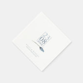 Serviette En Papier Mariage Floral Sparkles Date Blanc/Bleu ID889 (Coin)