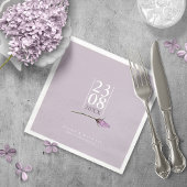 Serviette En Papier Mariage Floral Sparkles Date Mauve ID889 serviette