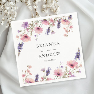 Serviette En Papier Mariage Floral spécifique au client