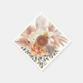 Serviette En Papier Mariage Floral Terracotta (Coin)