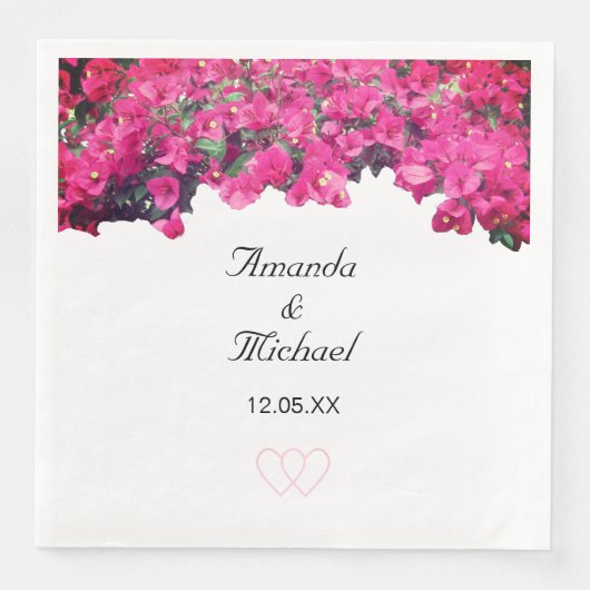 Serviette En Papier Mariage floral tropical (Devant)