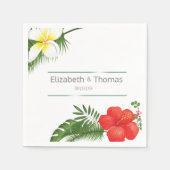 Serviette En Papier Mariage floral tropical ID475 (Devant)