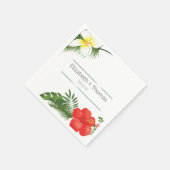 Serviette En Papier Mariage floral tropical ID475 (Coin)