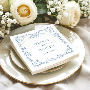 Serviette En Papier Mariage Floral Victorian Ornate Dusty