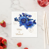 Serviette En Papier Mariage Flore Bleu (En situation)