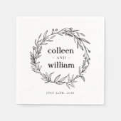 Serviette En Papier Mariage folklorique russe Fleur sauvage Wreath (Devant)