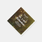 Serviette En Papier Mariage forestier moderne et romantique enchâssé (Coin)