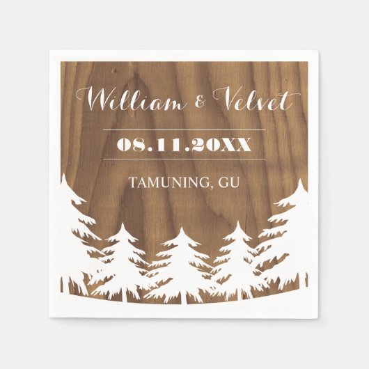 Serviette En Papier Mariage forestier Napkins (Devant)