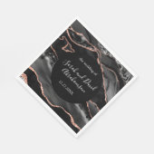 Serviette En Papier Mariage Formal Noir et Rose Or Parties scintillant (Coin)