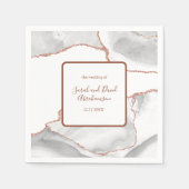 Serviette En Papier Mariage Formal Rose Parties scintillant Or Agate (Devant)