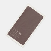 Serviette En Papier Mariage Formel Marron Chocolat (Coin)