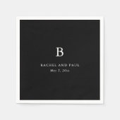 Serviette En Papier Mariage Formel Monogramme Classique Intemporel (Devant)