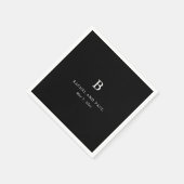 Serviette En Papier Mariage Formel Monogramme Classique Intemporel (Coin)